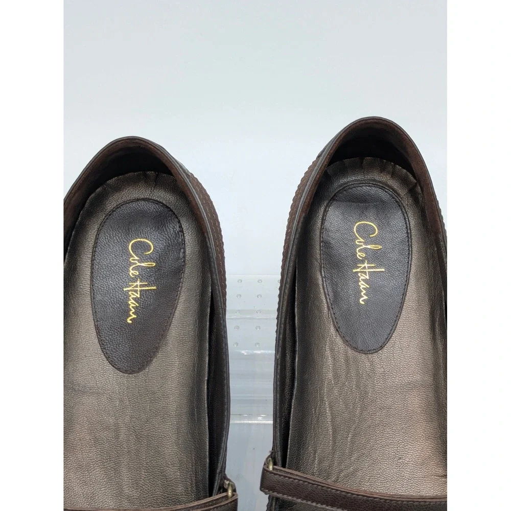 Cole Haan NikeAir Mary Jane Flats Brown Women's 9.5 AA Narrow Comfort Shoes
